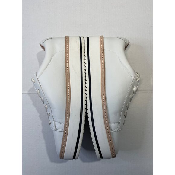 Chelsea & Violet Womens White Leather Platform Sneakers Sz 9 Casual Comfort Lace - Picture 4 of 14